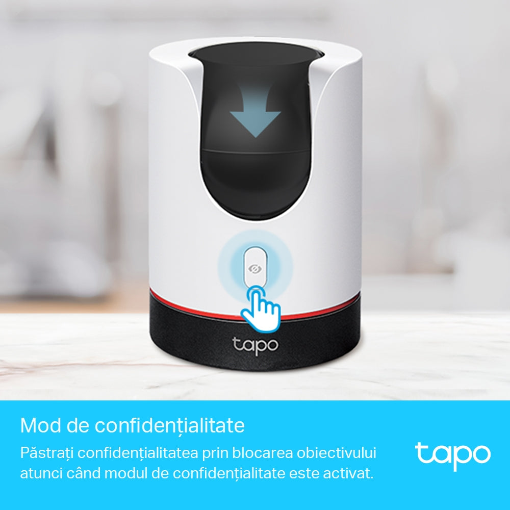 CAMERA IP TP-LINK, cube, pt. interior, dist. IR 9 m, 2K QHD (2560 × 1440 px), microfon, carcasa plastic, slot SD card, "Tapo C225"
