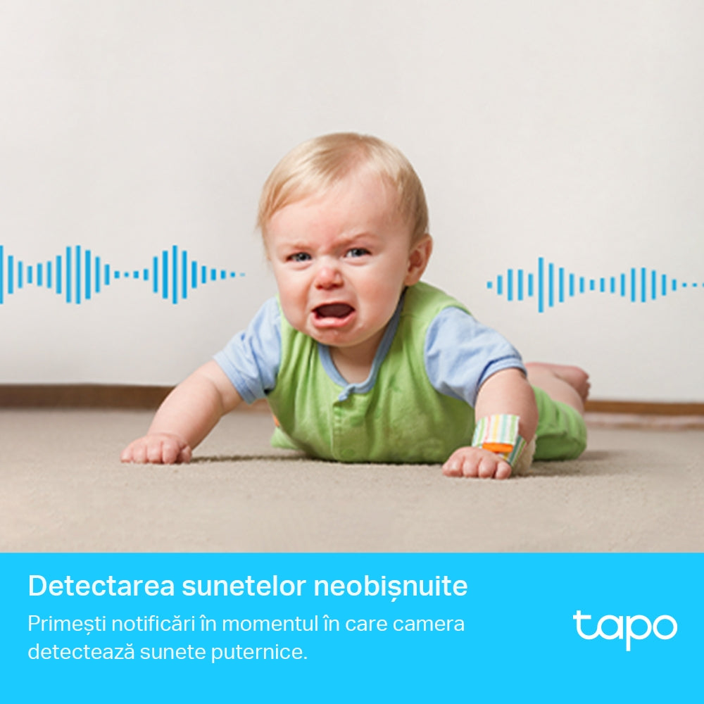 CAMERA IP TP-LINK, cube, pt. interior, dist. IR 9 m, 2K QHD (2560 × 1440 px), microfon, carcasa plastic, slot SD card, "Tapo C225"