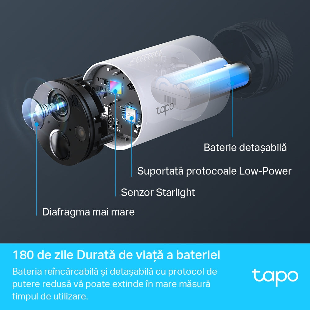 CAMERA IP Exterior TP-LINK, Set 2 buc + HUB, IP66, dist. IR 15 m, tip lentila fixa 3.15 mm, 3 Mpx rezolutie 2K, RJ-45 + wireless, mic, plastic, slot SD card, "Tapo C420S2"