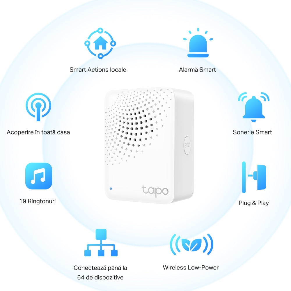 SMART HUB TP-Link, difuzor incorporat, necesar pentru senzorii Tapo, wireless "Tapo H100"