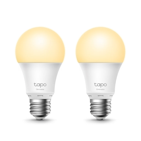 BEC LED wireless TP-LINK, 800lm, 8.7W, E27, se conecteaza la router Wi-Fi, intensitate reglabila, control prin smartphone cu aplicatia TAPO "Tapo L510E(2-pack)" (include timbru verde 0.60 lei)