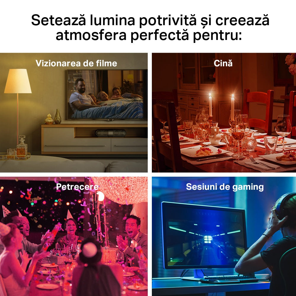BEC LED wireless TP-LINK, 800lm, 8.7W, E27, intensitate reglabila, ctl prin smartph.cu apl.Tapo, ajustare auto a luminii in fct. de mom zilei-diferite culori "Tapo L530E" ( timbru verde 0.60 lei)