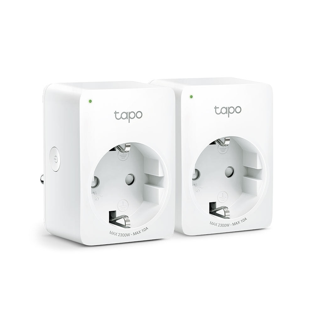 PRIZA inteligenta TP-LINK, Schuko x 1, conectare prin Schuko (T), 10 A, programare prin smartphone, Bluetooth, WiFi, alb "Tapo P100(2-pack)"