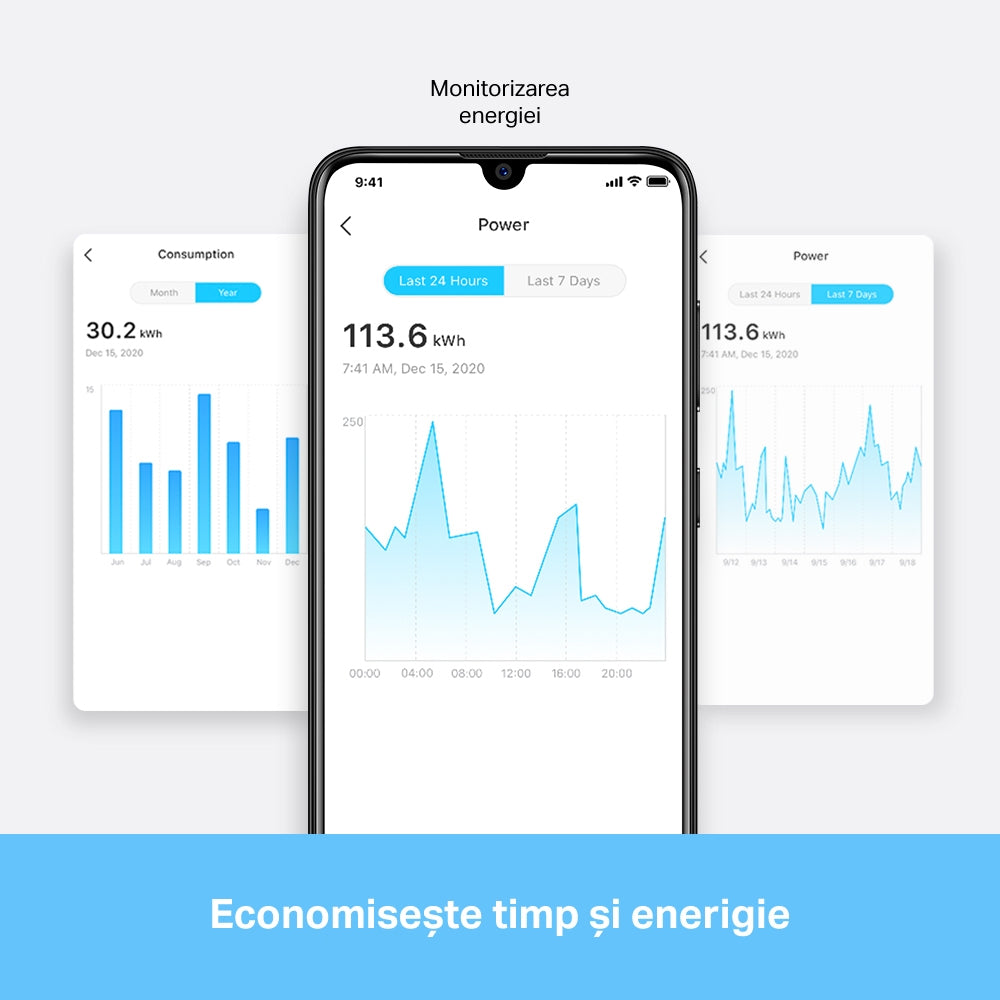 PRIZA inteligenta TP-LINK, Schuko x 1, cu monitorizarea energiei, conectare prin Schuko (T), 16 A, programare prin smartphone, Bluetooth, WiFi, alb "Tapo P110(2-pack)"