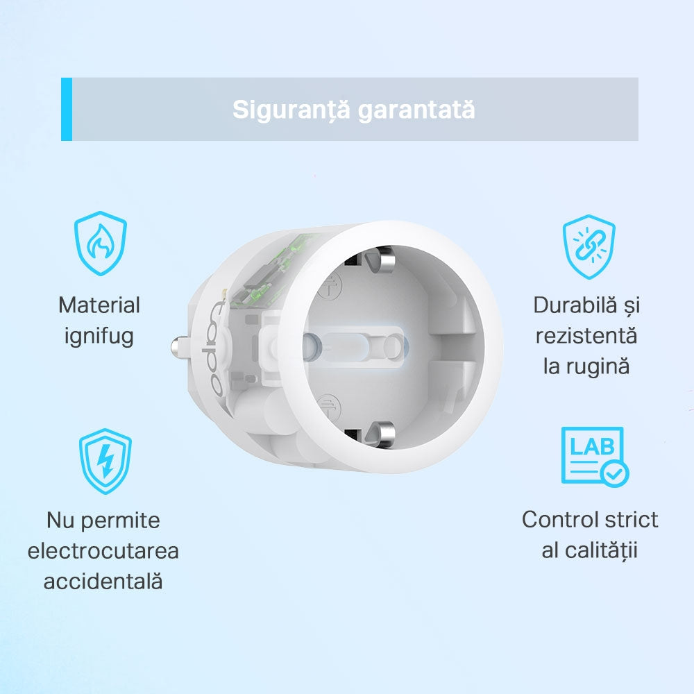 PRIZA inteligenta TP-LINK design compact, Schuko x 1, cu monitorizarea energiei, conectare prin Schuko (T), 16 A, programare prin smartph, BT, WiFi, alb "Tapo P115(1-pack)"