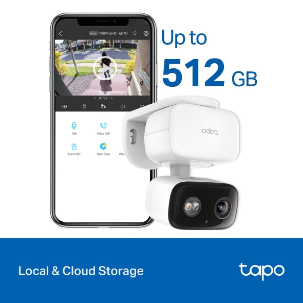 CAMERA IP TP-LINK, wireless, cube, pt. interior/exterior, dist. IR 12 m, tip lentila fixa 4 mm, 1920 × 1080 px, microfon, carcasa plastic, slot SD card, "Tapo C206"