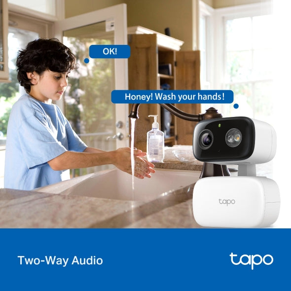 CAMERA IP TP-LINK, wireless, cube, pt. interior/exterior, dist. IR 12 m, tip lentila fixa 4 mm, 1920 × 1080 px, microfon, carcasa plastic, slot SD card, "Tapo C206"