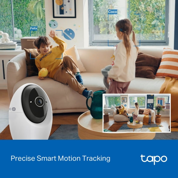 CAMERA IP TP-LINK, wireless, cube, pt. interior, dist. IR 9 m, tip lentila fixa 4 mm, 4K 8MP (3840 × 2160 px), microfon, carcasa plastic, slot SD card, "Tapo C260"