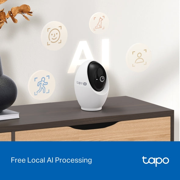 CAMERA IP TP-LINK, wireless, cube, pt. interior, dist. IR 9 m, tip lentila fixa 4 mm, 4K 8MP (3840 × 2160 px), microfon, carcasa plastic, slot SD card, "Tapo C260"