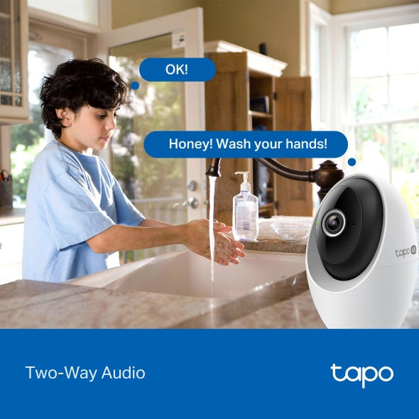 CAMERA IP TP-LINK, wireless, cube, pt. interior, dist. IR 9 m, tip lentila fixa 4 mm, 4K 8MP (3840 × 2160 px), microfon, carcasa plastic, slot SD card, "Tapo C260"