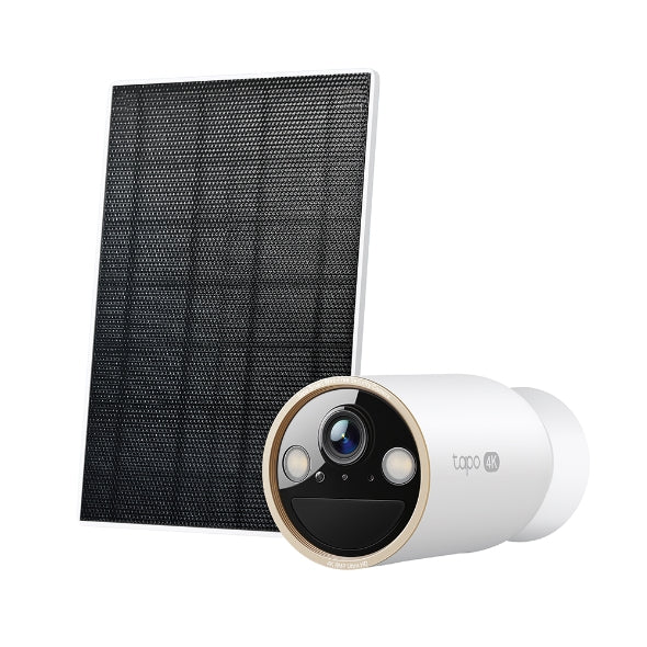 CAMERA IP TP-LINK + PANOU SOLAR, wireless, bullet, pt.exterior, dist. IR 9 m, tip lentila fixa 4 mm, 4K 8MP (3840 × 2160 px), acumulator inclus, microfon, carcasa plastic, slot SD card, "Tapo C460 KIT"