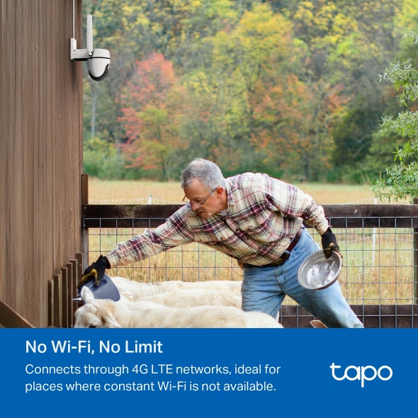 CAMERA IP TP-LINK, 3G/4G LTE + 1 x RJ-45, dome, pt.exterior, dist. IR 9 m, tip lentila fixa 4 mm, 2MP 1920 × 1080 px, microfon, carcasa plastic, slot SD card, "Tapo C501GW"