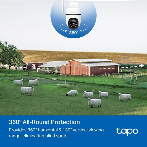 CAMERA IP TP-LINK, 3G/4G LTE + 1 x RJ-45, dome, pt.exterior, dist. IR 9 m, tip lentila fixa 4 mm, 2MP 1920 × 1080 px, microfon, carcasa plastic, slot SD card, "Tapo C501GW"