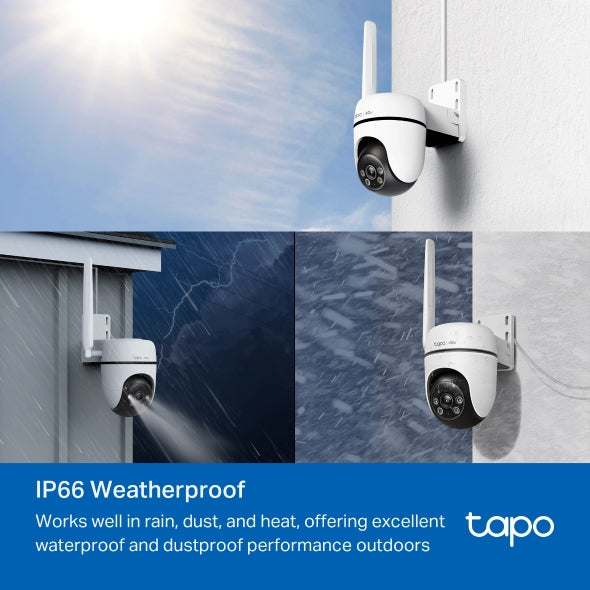 CAMERA IP TP-LINK, 3G/4G LTE + 1 x RJ-45, dome, pt.exterior, dist. IR 9 m, tip lentila fixa 4 mm, 2MP 1920 × 1080 px, microfon, carcasa plastic, slot SD card, "Tapo C501GW"