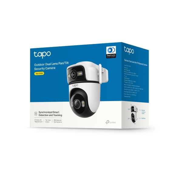 CAMERA IP TP-LINK, wireless, cube, pt. exterior, obiectiv dual si functie pan/tilt, dist. IR 9 m, tip lentila fixa 4 mm, 2 x 2K 3 Mpx, microfon, carcasa metalica, slot SD card, "Tapo C545D"