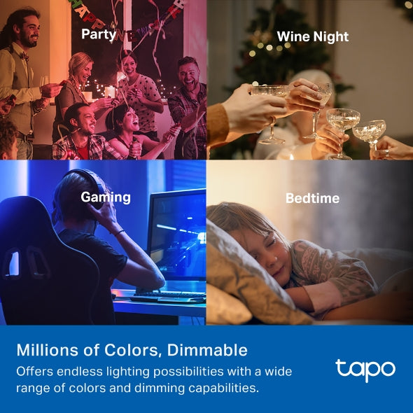 BEC LED wireless TP-LINK, 470lm, 40W, E14, intens reglabila, ctr prin smartph.cu apl.Tapo, ajustare auto a luminii in fct. de mom zilei- diferite culori "Tapo L430C"