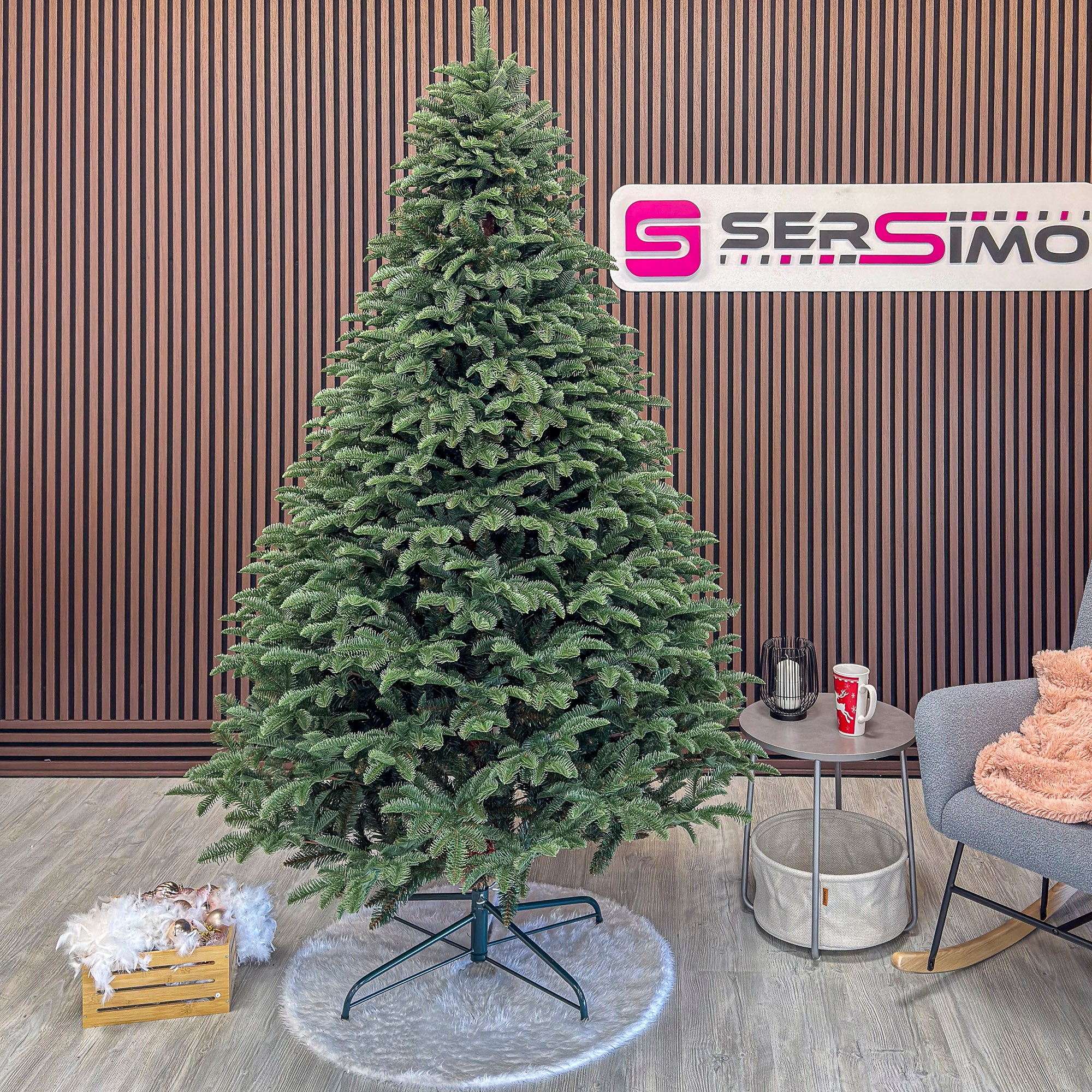 Brad artificial Christmas Deluxe by Sersimo, Alaska, verde, mix 2D+3D, 230 cm