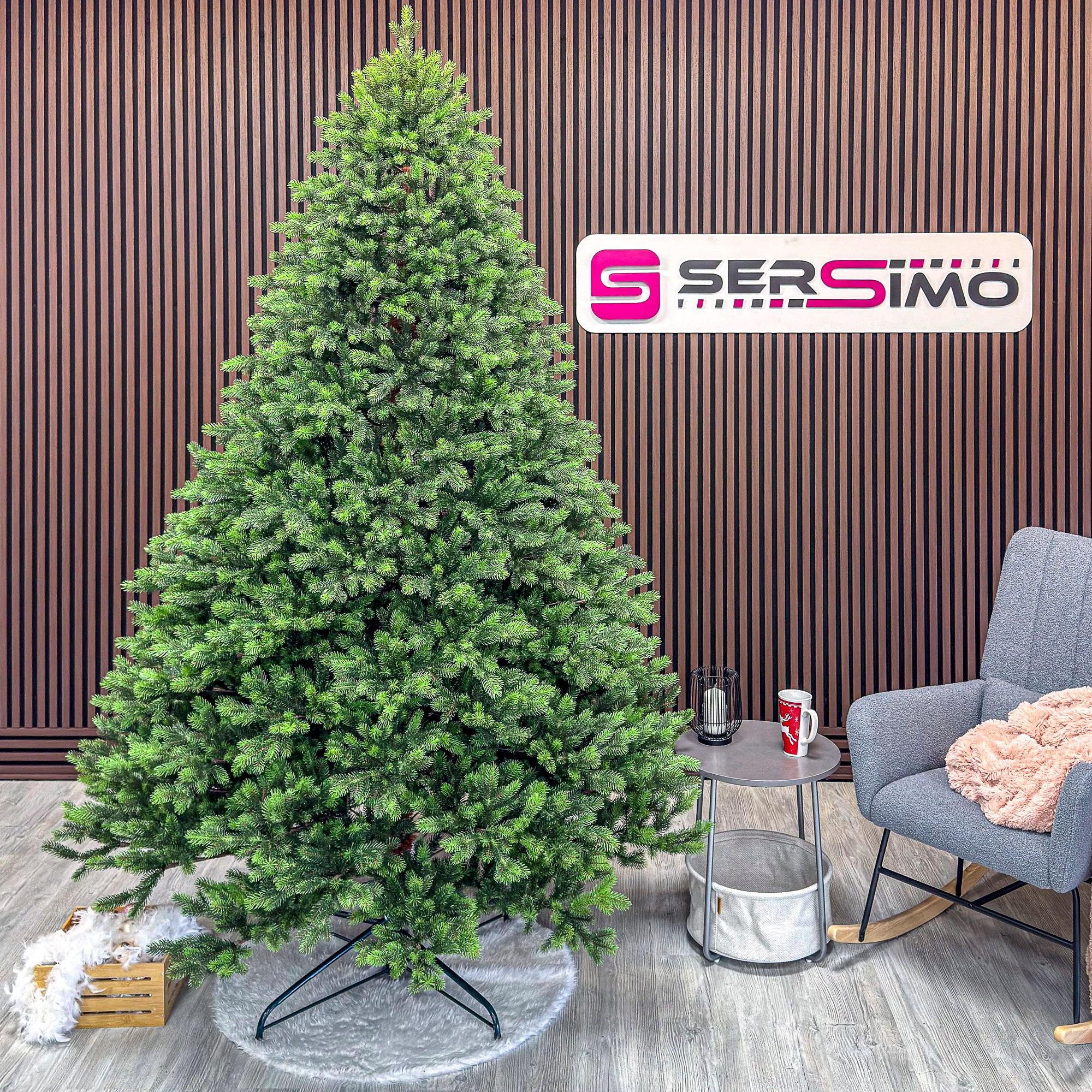 Brad artificial Sersimo, Hollandia, verde cu varfuri verzi, integral 3D, 250 cm