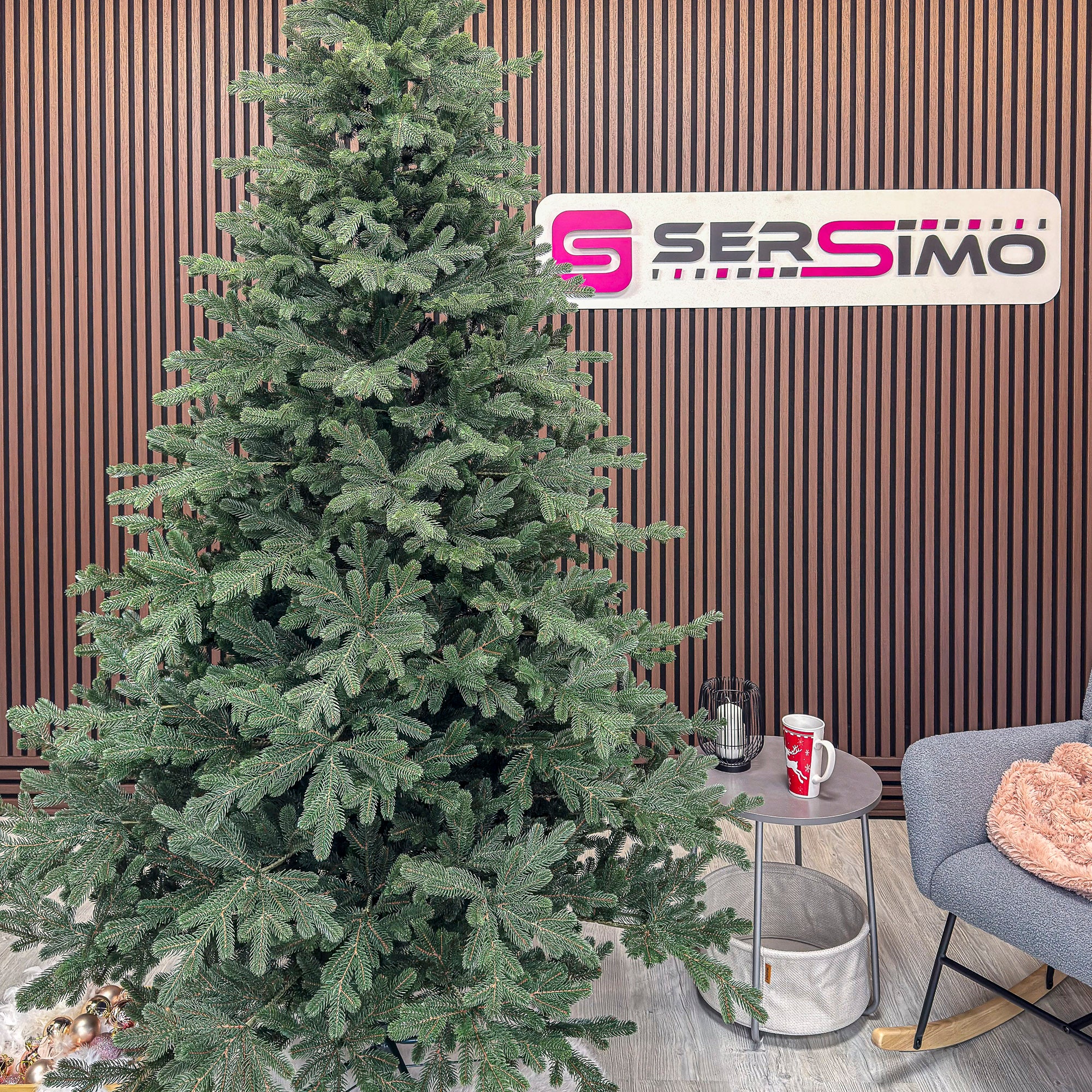 Brad artificial Christmas Deluxe by Sersimo, Viena verde, 3D, 250cm