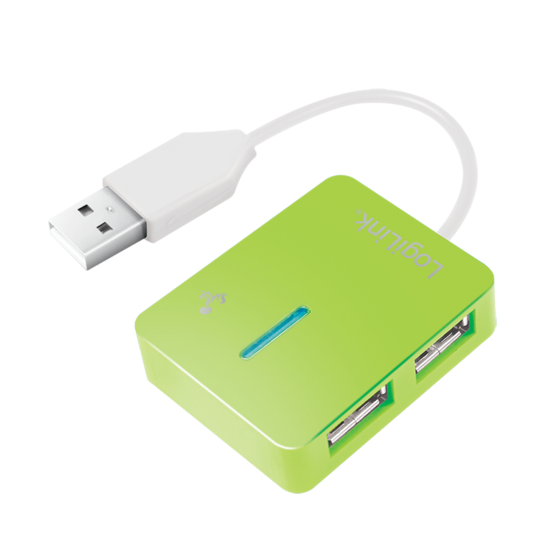 HUB extern Logilink, porturi USB: USB 2.0 x 4, conectare prin USB 2.0, Smile, verde, 