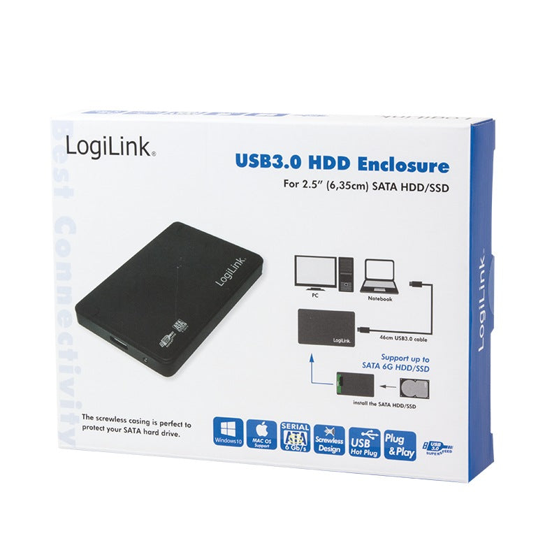 RACK extern LOGILINK, pt HDD/SSD, 2.5 inch, S-ATA, interfata PC USB 3.0, plastic, negru, "UA0256"