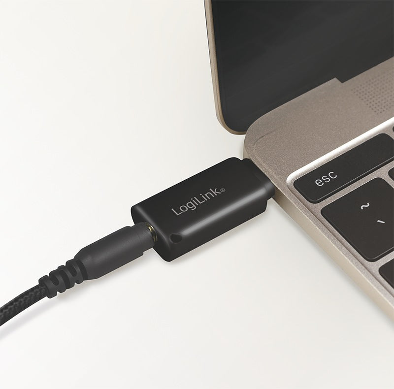 Adaptor audio Logilink USB-C la 3.5 mm jack (M), black, 