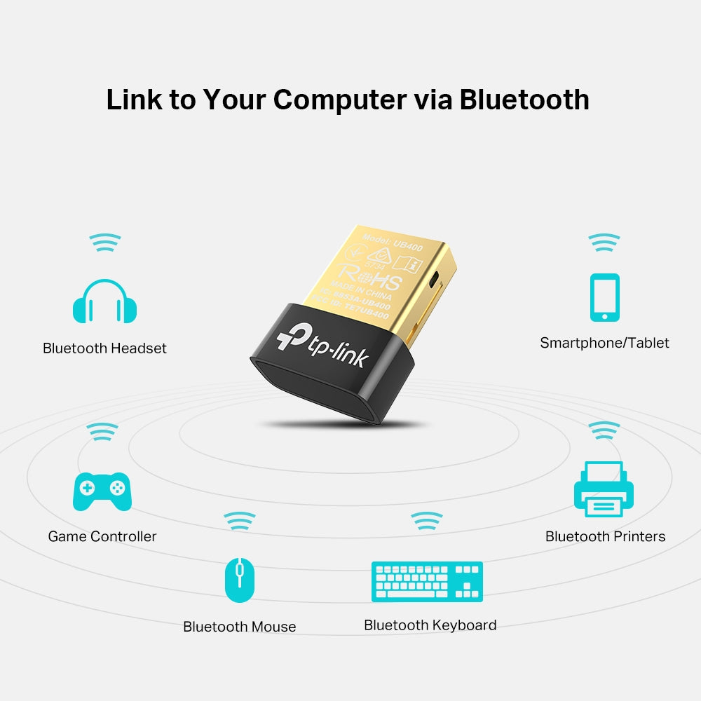 ADAPTOARE Bluetooth TP-Link, conectare prin USB 2.0, distanta 10 m (pana la), Bluetooth v4.0, antena interna, "UB400"