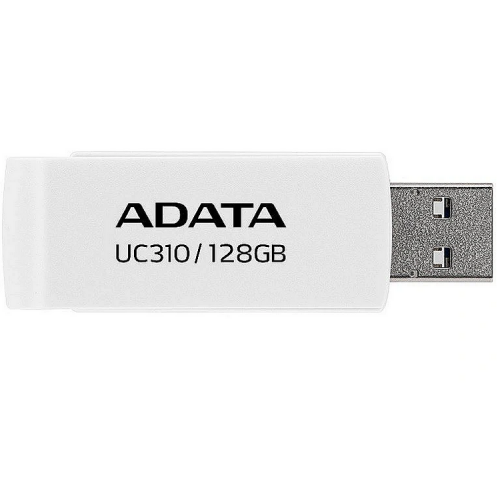 MEMORIE USB 3.2 ADATA 128 GB, protectie slide laterala, carcasa plastic, alb, "UC310-128G-RWH"