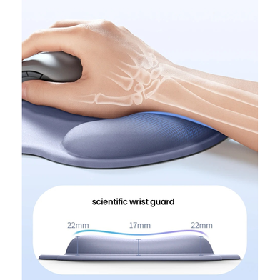 MousePAD Ugreen, "LP668" cauciuc si material textil, suport incheietura cu gel, 220 x 245 x 5 mm, gri, "25244" - 6941876222445