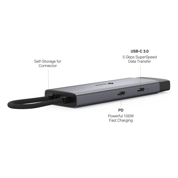 DOCKING STATION TP-Link, porturi USB: USB 3.0x2 + USB-C PDx1, USB-C x 1, 1 x HDMI, conectare prin USB Type-C, lungime cablu 10 cm, gri, "UH5020C"