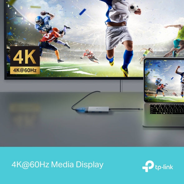 DOCKING STATION TP-Link, porturi USB: USB 3.0x2 + USB-C PDx1, USB-C x 1, 1 x HDMI, conectare prin USB Type-C, lungime cablu 10 cm, gri, "UH5020C"