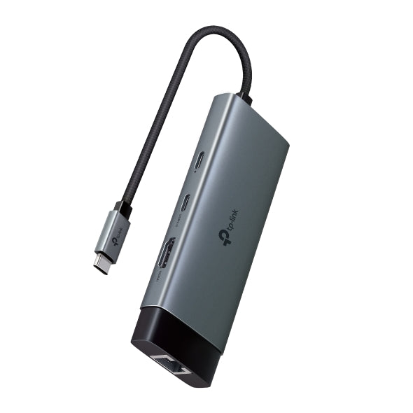 DOCKING STATION TP-Link, porturi USB: USB 3.0x2 + USB-C PDx1, USB-C x 1, 1 x HDMI, RJ-45 Gigabit x 1 conectare prin USB Type-C,lungime cablu 10 cm, gri, "UH6120C"