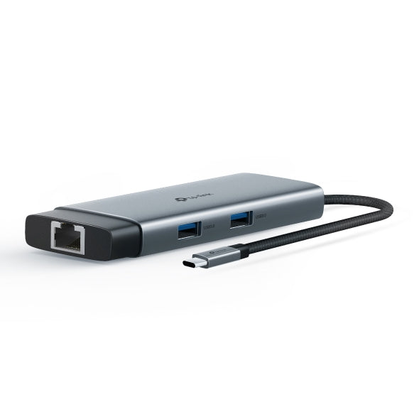 DOCKING STATION TP-Link, porturi USB: USB 3.0x2 + USB-C PDx1, USB-C x 1, 1 x HDMI, RJ-45 Gigabit x 1 conectare prin USB Type-C,lungime cablu 10 cm, gri, "UH6120C"