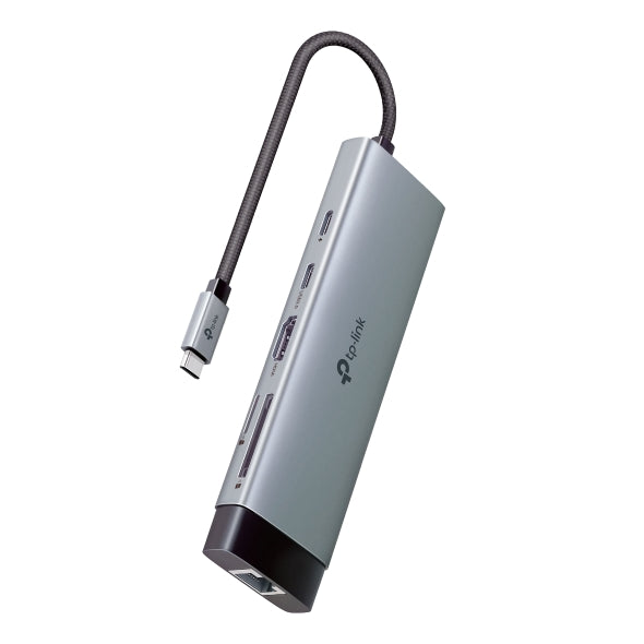 DOCKING STATION TP-Link, porturi USB: USB 3.0x3 + USB-C PDx1, USB-C x 1, 1 x HDMI, RJ-45 Gigabit x 1 conectare prin USB Type-C,lungime cablu 10 cm, gri, "UH9120C"