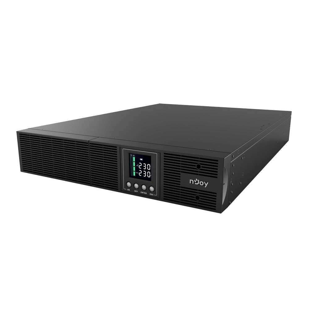 UPS NJOY, "Aster 3000", Online cu sinusoida pura, rack, 3000VA/2700W, AVR, IEC x 8, 6 x baterie GP09122L, display LCD, back-up 11 - 20 min., "UPCMCOP930HASCG01B"