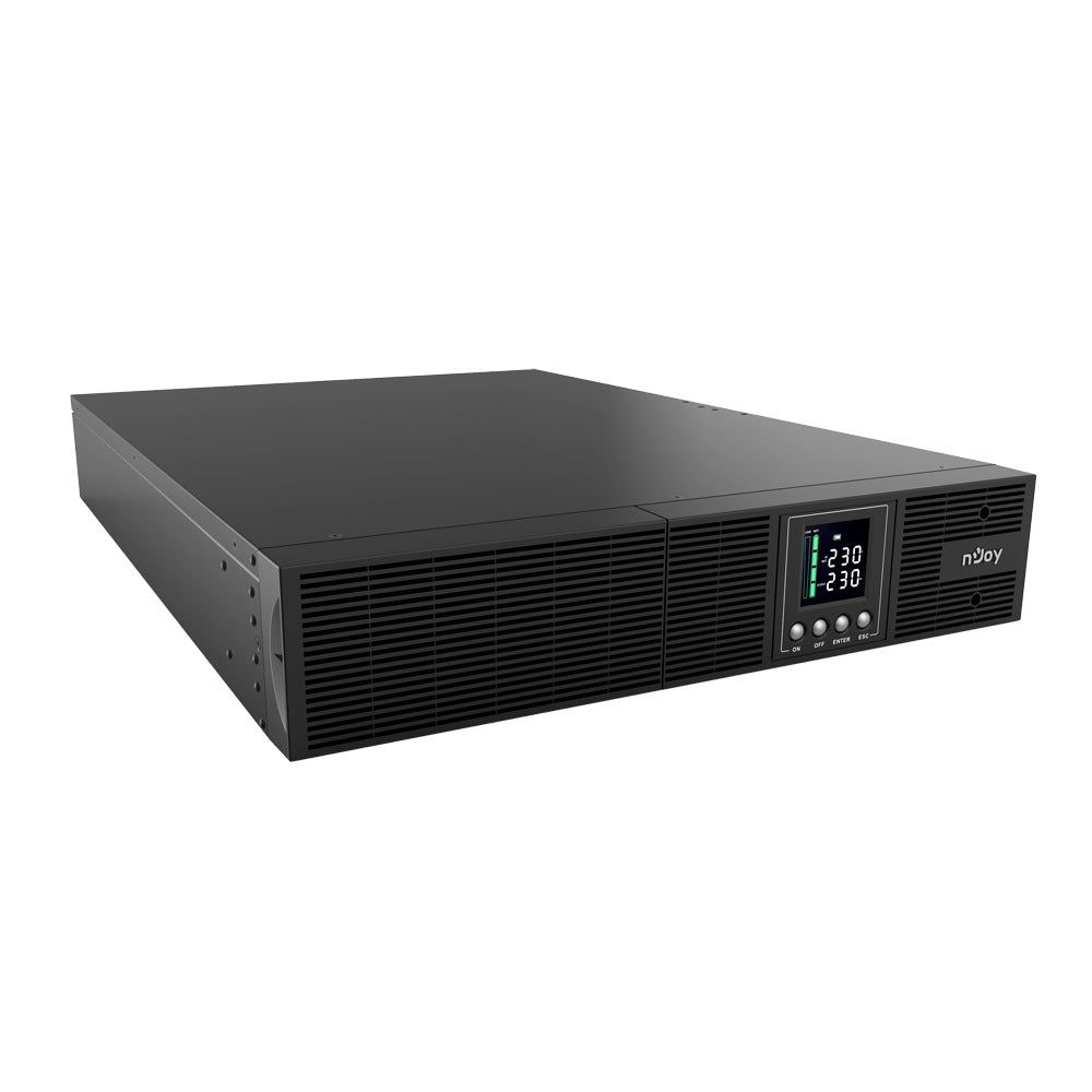 UPS NJOY, "Aster 3000", Online cu sinusoida pura, rack, 3000VA/2700W, AVR, IEC x 8, 6 x baterie GP09122L, display LCD, back-up 11 - 20 min., "UPCMCOP930HASCG01B"