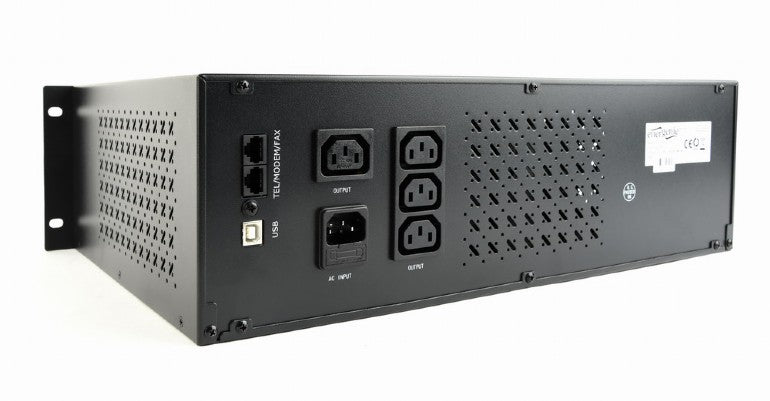 UPS GEMBIRD, Line Int. cu management, rack, 1500VA/900W, AVR, IEC x 4, 2 x baterie 12V/8Ah, display LCD, back-up 1 - 10 min., "UPS-RACK-1500"