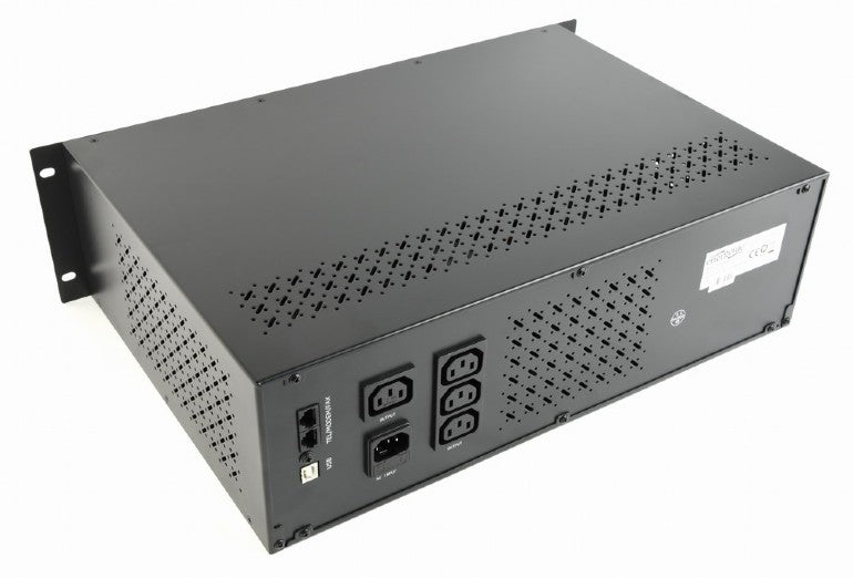 UPS GEMBIRD, Line Int. cu management, rack, 1500VA/900W, AVR, IEC x 4, 2 x baterie 12V/8Ah, display LCD, back-up 1 - 10 min., "UPS-RACK-1500"