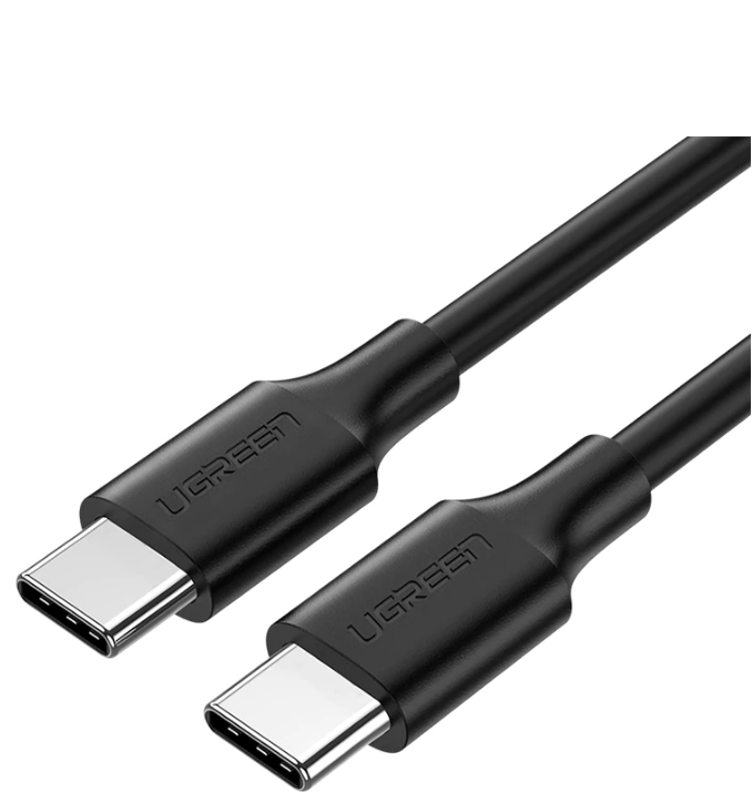 CABLU alimentare si date Ugreen, "US286", Fast Charging Data Cable pt. smartphone, USB Type-C la USB Type-C 60W/3A, nickel plating, PVC, 0.5m, negru "50996" - 6957303859962