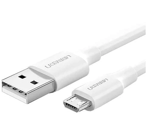 CABLU alimentare si date Ugreen, "US289", Fast Charging Data Cable pt. smartphone, USB la Micro-USB, nickel plating, PVC, 1m, alb "60141" -6957303861415