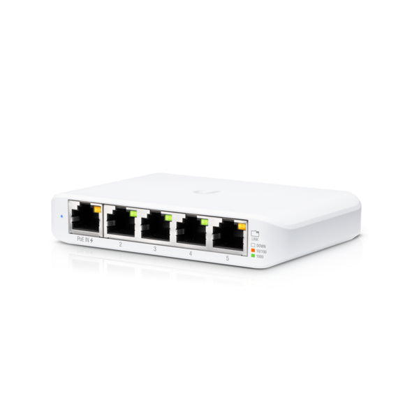 SWITCH PoE UBIQUITI, port Gigabit x 5, SFP nu, managed, carcasa plastic, "USW-FLEX-MINI"
