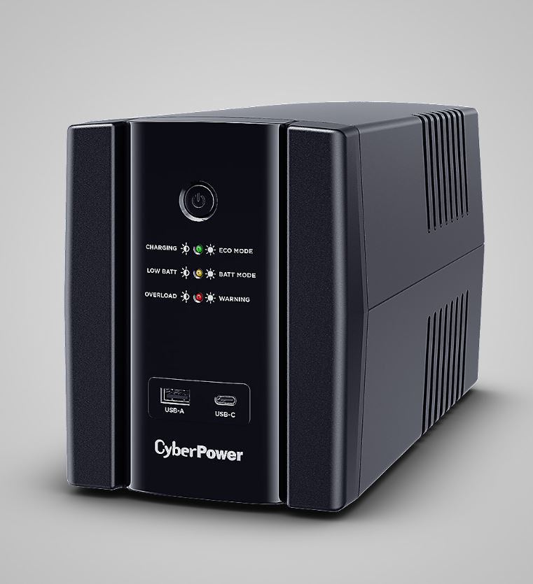 UPS CYBER POWER Line Int. cu manag,1500VA/ 900W,AVR,4xShucko,LED,2x 12 V/7.5Ah,Backup 60-90 min,incarc. 8h,con. USB,combo RJ45,charg USB-A/ USB-C,GreenP,"UT1500EG"
