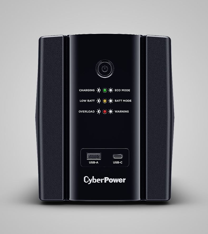 UPS CYBER POWER Line Int. cu manag,1500VA/ 900W,AVR,4xShucko,LED,2x 12 V/7.5Ah,Backup 60-90 min,incarc. 8h,con. USB,combo RJ45,charg USB-A/ USB-C,GreenP,"UT1500EG"
