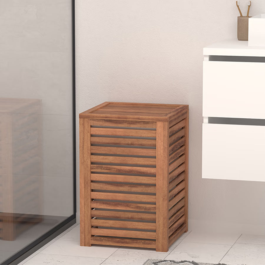 Cos rufe 65L 5Five Acacia din lemn de acacia, 40x40x60 cm, natur