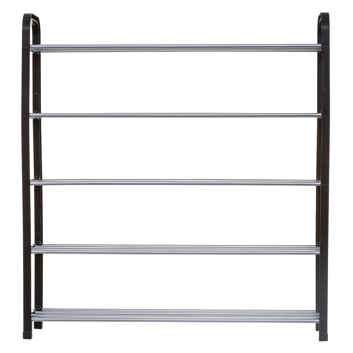 Etajera pantofi 5Five din metal si plastic, 4 niveluri pentru 16 perechi, 70x19x76 cm, negru
