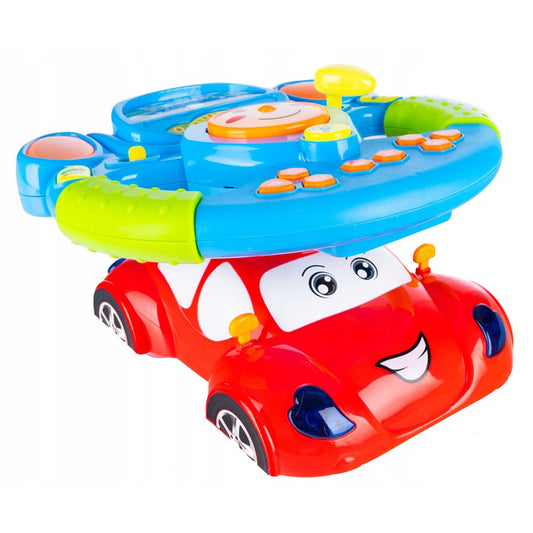 Jucarie interactiva volan muzical pentru copii, cu sunete si lumini