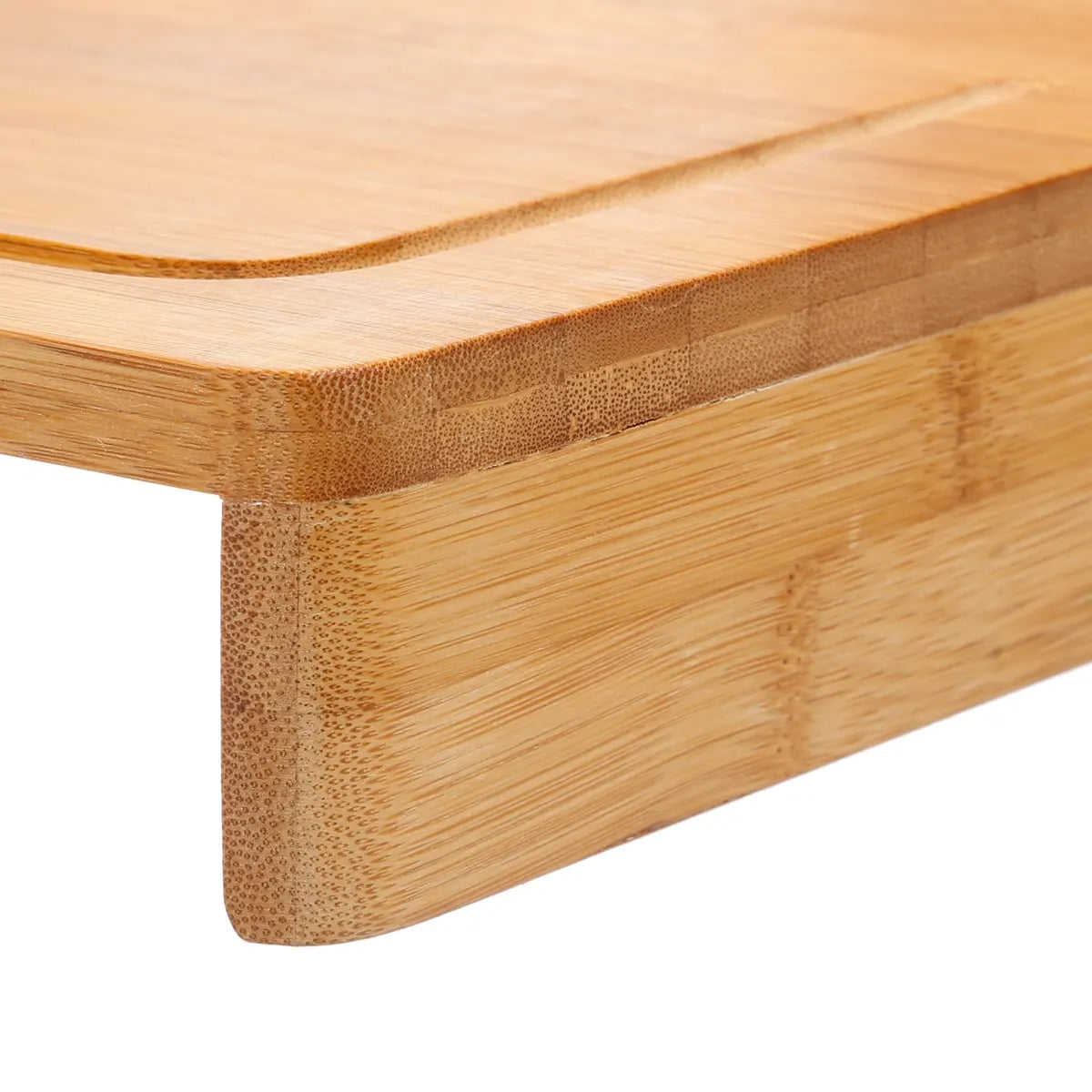 Tocator bucatarie 5Five Bamboo cu sant de colectare, bambus, 45x34 cm, natur
