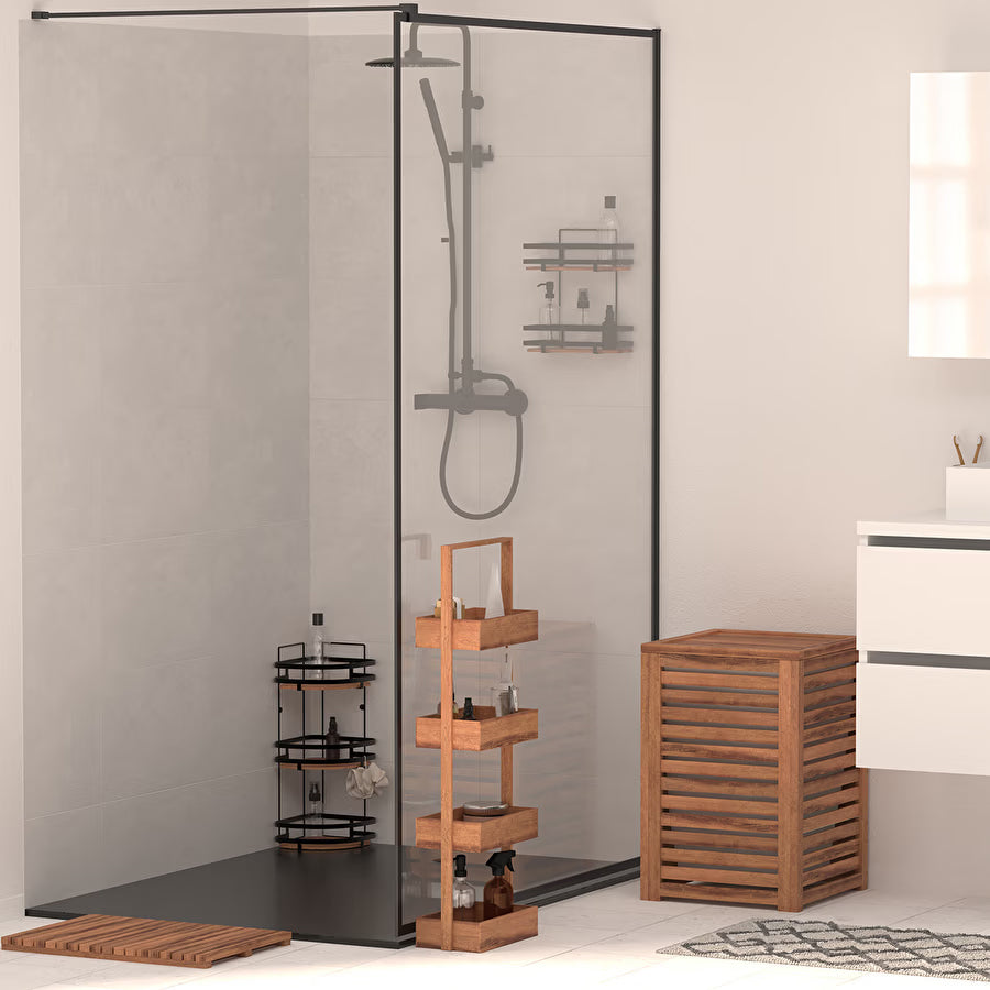 Cos rufe 65L 5Five Acacia din lemn de acacia, 40x40x60 cm, natur