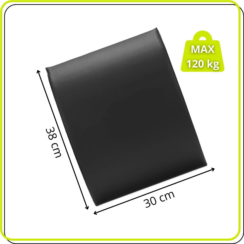 Suport lombar fitness pentru abdomene, spuma si MDF, 38x30x8 cm, negru