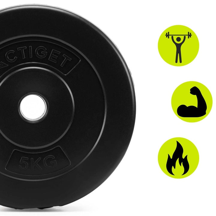 Disc greutate haltera 5 kg, 31 mm, compozit bitumic, PP, 26x5 cm, negru